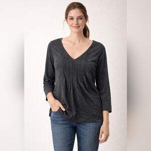 J. Crew Black Long Sleeve V-Neck Top Sz M
